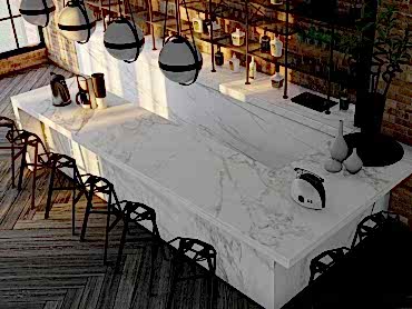 Carrara Ultimo Porselen Tezgah& Porselen Masa