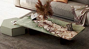 Green Butterfly Mermer Orta Sehpa